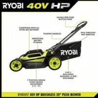 2-227-1.webp RYOBI 40V HP Brushless 20 in. Cordless Battery Walks Behind Push Mowers with 6.0