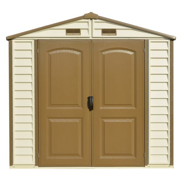 DuraMax 8ft x 6ft Storeall Vinyl Shed with Foundation Kit and window