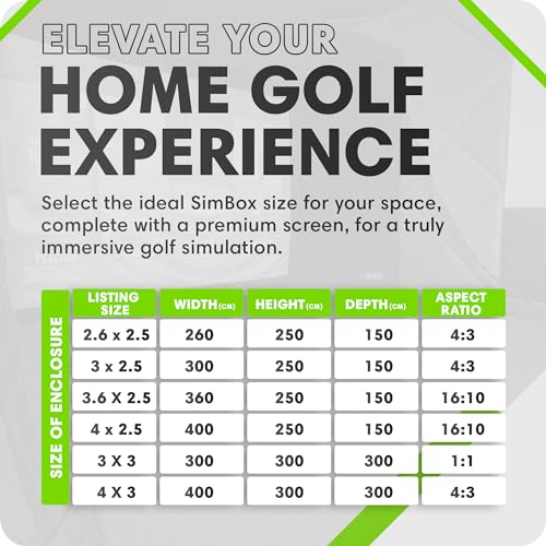 51HJaNSURQL.jpg GolfBays SIMBOX Golf Simulator Enclosure โ Premium Golf at Home Practice, Easy Setup, Various Sizes, Fabric with Durable Frame & Impact Screen