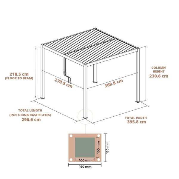 51nkUcoLvzL-1.jpg Primrose Deluxe Modern Patio Veranda Pergola Carport Black Charcoal with Louvered Shutter Roof 3m x 4m