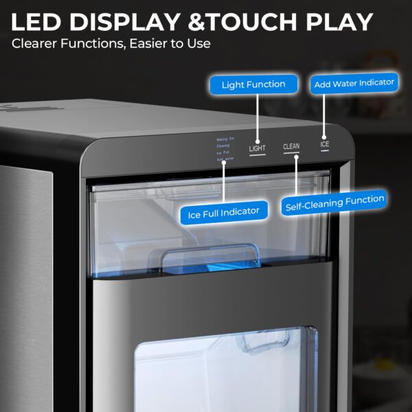 Nugget Ice Maker Countertop 44Lb/Day LED Display Machine
