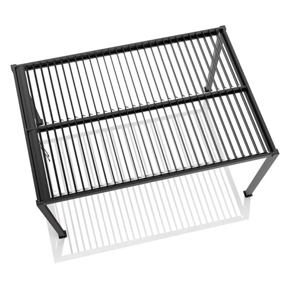 61VpTZgYQ_L-1.jpg Primrose Deluxe Modern Patio Veranda Pergola Carport Black Charcoal with Louvered Shutter Roof 3m x 4m