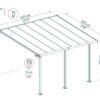 Palram OLYMPIA 3X4.25 GREY CLEAR PATIO COVER