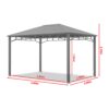 71KJ_veUbTL-1.jpg TOOLPORT Garden gazebo 3x4 m hardtop steel roof, 4 side panels in grey, poles 9x9cm
