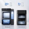 Smart Nugget Ice Maker Countertop with 1.14 Gal Side Tank 40 lbs/Day