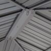 71V_yW5Z2-L-1.jpg TOOLPORT Garden gazebo 3x4 m hardtop steel roof, 4 side panels in grey, poles 9x9cm