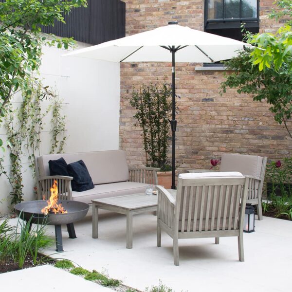 71X0av0Io_L.jpg Gardenesque Patio Garden Furniture Set - Light Grey Wooden Garden Set - Repton Lounge - Outdoor Table & Chairs - Durable and Comfortable Design - With Cushions - Flat Pack Design - 4 Seater