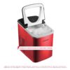 Counter top Portable, 26 lb per Day Nugget Ice Maker Machine (Red Stainless Steel)
