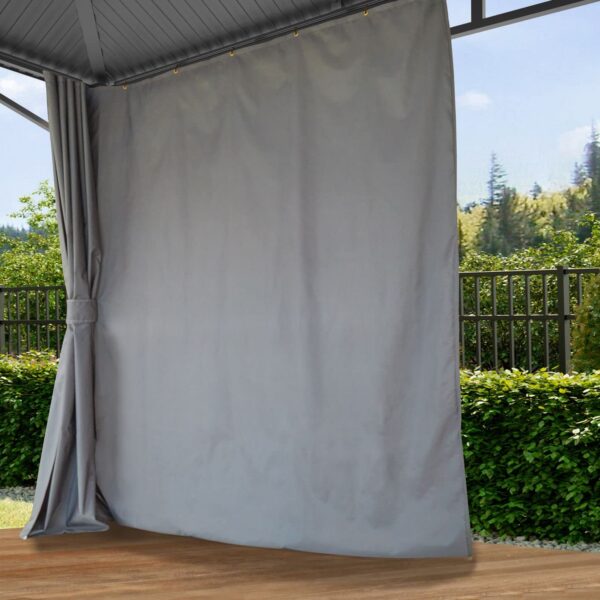 71iv4WOP3FL-1.jpg TOOLPORT Garden gazebo 3x4 m hardtop steel roof, 4 side panels in grey, poles 9x9cm