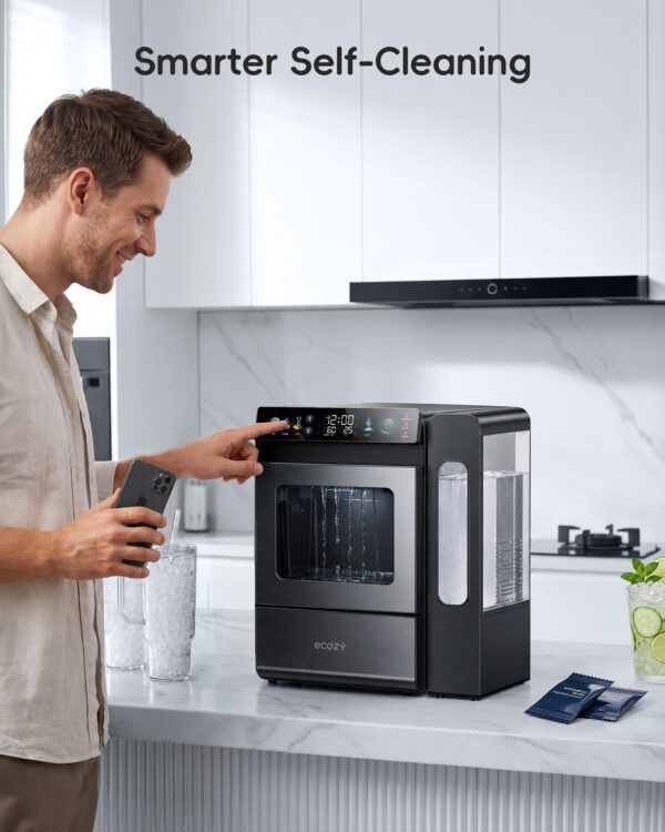 Smart Nugget Ice Maker Countertop with 1.14 Gal Side Tank 40 lbs/Day