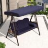 810STW3xW3L-1.jpg PURPLE LEAF 3-Seat Deluxe Outdoor Patio Porch Swing with Weather Resistant Steel Frame, Adjustable Tilt Canopy, Cushions and Pillow Included, Navy Blue