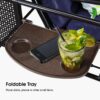 816K5ru_W-L-1.jpg PURPLE LEAF 3-Seat Deluxe Outdoor Patio Porch Swing with Weather Resistant Steel Frame, Adjustable Tilt Canopy, Cushions and Pillow Included, Navy Blue
