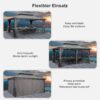 PURPLE LEAF Heavy Duty Garden Gazebo 3.65 x 4.85 m with Galvanised Steel Double Roof, Waterproof Metal Hardtop Gazebo with Side Curtain and Zipped Netting for All Weathers, Outdoor and Patio, Grey
