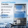 Commercial Ice Maker, 240 lbs/24H, 96 Cubes in 14 Min, 50 lbs Storage, Self-Cleaning, Water Filter, Stainless Steel