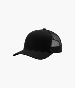 Classic Trucker Snapback Cap – Adjustable Fit, Solid Black, Unisex, One Size