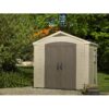 Factor8x6FTStrongStorageShedMadeOfExtremelyDurableResinAndReinforcedwithSteel-12.jpg Keter Factor 8 x 6 FT Strong Storage Shed