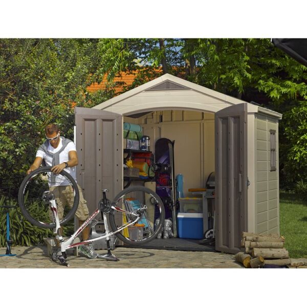 Factor8x6FTStrongStorageShedMadeOfExtremelyDurableResinAndReinforcedwithSteel-13.jpg Keter Factor 8 x 6 FT Strong Storage Shed