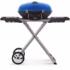 Napoleon TravelQ 285X 1-Burner Portable Propane Gas Grill in Blue with Scissor Cart