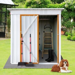 SYNGAR-Storage-Sheds-5-x-3-ft-Outdoor-Cabinet-Lockable-Door-Sloped-Roof-Box-Waterproof-UV-Proof-Patio-Garden-Metal-Tool-Shed-White_eccfaa69-d515-45c6-9d5b-af9ba4f1e3fd.0b69a6dd5256806 SYNGAR Storage Sheds 5 x 3 ft, Metal Tool Shed