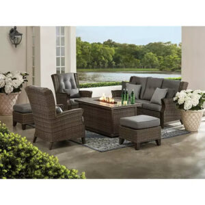 ZAZA-1.jpg Newcastle 6-Piece Patio Deep Seating Set with Fire Pit – Smoke – Member’s Mark