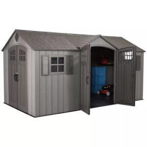 image1-1.jpg Lifetime 15' x 8' Rough Cut Dual-Entry Outdoor Storage Shed