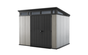 Keter Artisan 9x7 Foot Large Outdoor Shed with Floor with Modern Design for Patio Furniture