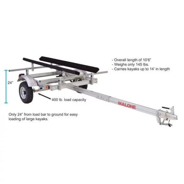 Malone EcoLight Single Kayak Trailer Package (1 Set Bunks)