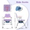 Aluminum Adjustable Folding Commode Chair, 330 lbs Capacity, Removable Bucket