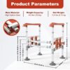 3-Way Adjustable Toilet Safety Frame, Anti-Slip Handrails, Suction Cups, Supports 220 lbs