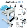 Transfer Lift Wheelchair with Commode, 14.96-22.83 Adjustable Height, Supports 330 lbs
