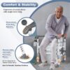 3-Way Adjustable Toilet Safety Frame, Anti-Slip Handrails, Suction Cups, Supports 220 lbs