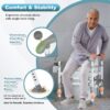 3-Way Adjustable Toilet Safety Frame, Anti-Slip Handrails, Suction Cups, Supports 220 lbs
