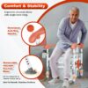 3-Way Adjustable Toilet Safety Frame, Anti-Slip Handrails, Suction Cups, Supports 220 lbs