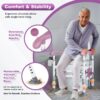 3-Way Adjustable Toilet Safety Frame, Anti-Slip Handrails, Suction Cups, Supports 220 lbs