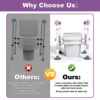 3-Way Adjustable Toilet Safety Frame, Anti-Slip Handrails, Suction Cups, Supports 220 lbs