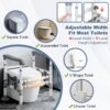 3-Way Adjustable Toilet Safety Frame, Anti-Slip Handrails, Suction Cups, Supports 220 lbs