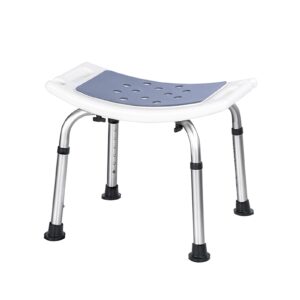 Shower Chair with Backrest Adjustable Height Suction Cups Bath Seat for Seniors